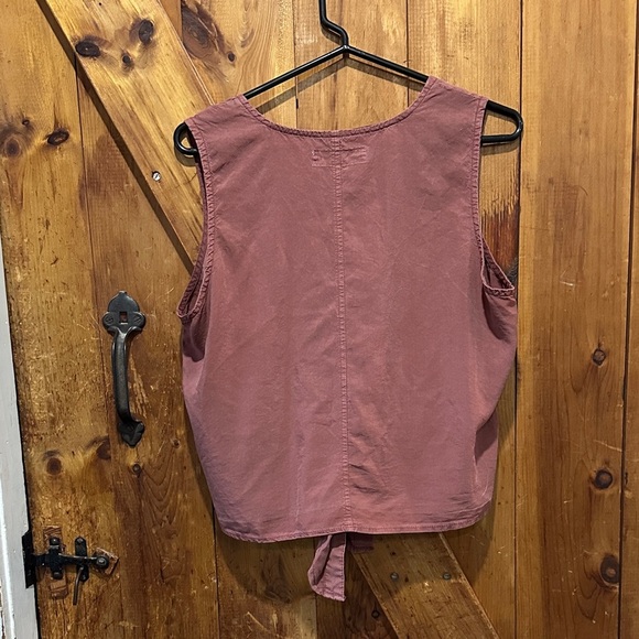 Thread & Supply Mauve Button-Front Tie Tank Top - Picture 3 of 3